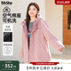 MsShe【加厚仿羊羔毛連帽棉服】大碼女裝2025新款冬季胖mm外套女 柔霧粉色現(xiàn)貨 4XL