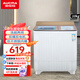 澳柯瑪（AUCMA）半自動(dòng)洗衣機(jī) 10公斤大容量雙缸雙桶不銹鋼波輪 宿舍租房家用老式洗衣機(jī)洗滌脫水分離 【雙不銹鋼內(nèi)筒】XPB100-3168S
