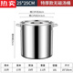 拓進(jìn)德國(guó)進(jìn)口品質(zhì)304不銹鋼桶圓桶帶蓋商用湯桶燒水桶鹵桶燉鍋大容量 【特厚款】直徑25高25-條耳 1cm