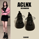 ACLNX厚底粗跟小皮鞋女2025年春夏新款單鞋女大頭系帶瑪麗珍樂(lè)福鞋女 黑色-啞光 37 (235mm)