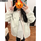 詩丹蕊美式復(fù)古拼接撞色棒球服外套女2025春季新款ins寬松休閑夾克上衣 杏色 均碼 可備注碼數(shù)