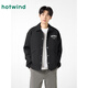 熱風(fēng)（Hotwind）2025年春季新款男士教練員夾克黑色戶外休閑寬松夾克外套上衣 01黑色 XL