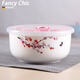 FANCYCHIC陶瓷保鮮碗密封飯盒泡面杯家用微波爐加熱帶飯圓蓋可愛(ài)飯碗耐高溫 主圖款