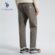 U.S. POLO ASSN.保羅休閑褲男春夏休閑直筒褲寬松褲子微彈運動(dòng)衛褲中灰平口XL