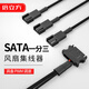 倍立方（BURLEFRAN）電腦散熱風扇HUB一分二SATA轉(zhuǎn)3pin/4pin包網(wǎng)一拖二擴展SATA轉(zhuǎn)接線