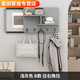 黛安緹電表箱裝飾畫(huà)免打孔衣帽架強弱配電箱掛畫(huà)推拉遮擋置物架遮丑神器 *淺灰色B款-往右推拉 *橫款50*40遮擋42*32