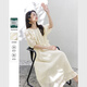 梵希蔓萊賽爾肌理感杏色法式連衣裙女2025夏季新款收腰顯瘦長(cháng)裙子 A0397 杏色 L