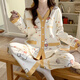眺德高月子服秋冬四季喂奶睡衣產(chǎn)后哺乳家居服產(chǎn)后外出舒適透氣孕婦睡衣A6032黃心小熊【四季款】適合15°-25°左右XL
