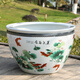 沐欽陶瓷花盆特大號(hào)創(chuàng)意家用室內(nèi)庭院種樹花盆栽碗蓮睡蓮花盆客廳魚缸 連年有余 陶瓷 小號(hào)直徑41cm-無(wú)孔