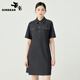 哥弟（GIRDEAR）女裝2025春夏新款彈性針織牛仔Polo領(lǐng)連衣裙150015 復(fù)古藍(lán) M (3碼)