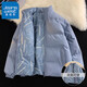 真維斯（JEANSWEST）【兩面穿】棉服男棉衣秋冬季潮流加厚外套男士衣服秋冬裝男裝保暖 藍色【雙面穿】 L 建議130-150斤