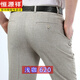 恒源祥春夏新款亞麻料子褲男士西裝褲中老年西褲真絲深襠寬松直筒長(cháng)褲薄 620 淺咖 29 (腰圍2.2尺=73CM