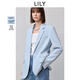 LILY果茶西2025春寬肩直身休閑通勤易打理西裝外套女精致高級感 404淺藍 M