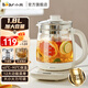 小熊（Bear）養(yǎng)生壺玻璃1.8升大容量智能煮茶器花茶壺 家用辦公室多功能煮茶壺燒水壺米粥 【升級316不銹鋼】YSH-D18H3 1.8L