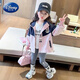 迪士尼女童風(fēng)衣春秋新款兒童洋氣時(shí)尚拼色沖鋒衣女寶寶女孩秋季連帽外套 粉紅色 120
