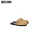 MOSCHINOMoschino/莫斯奇諾 25春夏 男士絨面革金屬搭扣拖鞋 米色 40