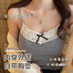 泉碧焱蕾絲吊帶背心女帶胸墊純欲風(fēng)緊身打底衫修身可外穿辣妹無(wú)袖上衣 蕾絲小蝴蝶結吊帶【灰色】 均碼 【建議80-135斤】