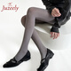JUZEELY秋冬季miu系豎條紋顯瘦打底褲女絲光棉灰色ins穿搭安可拉紅連褲襪 灰色 1條 均碼 連襪