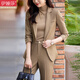 伊婭莎西裝外套女氣質(zhì)休閑職業(yè)套裝酒店前臺西服女工裝物業(yè)珠寶店工作服 (常規(guī))卡其色外套單件 XL 推薦110-120斤