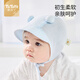 圖涂丫嬰兒帽子春夏款男寶寶護(hù)耳帽春秋0-6-12個(gè)月新生兒遮陽(yáng)帽防曬胎帽 球球-淡蘭色 小碼:（38-44cm），推薦0-6個(gè)月