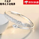 千足尹足銀鳳凰孔雀手鐲女9999銀手鐲開(kāi)口實(shí)心蓮花尾鐲子送媽媽送女友禮