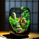 桌面創(chuàng)意微景觀綠植diy擺件禮物客廳辦公室夜燈苔蘚盆栽植物盆景 青山單景觀