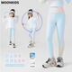 moonkids女童鯊魚褲春秋新款兒童速干瑜伽打底褲中大童外穿運(yùn)動騎行褲子薄 9567漸變色 130 cm
