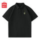 名創(chuàng  )優(yōu)品（MINISO）華夫格短袖男夏季新款潮流帶領(lǐng)子寬松POLO衫男士百搭純色日常穿搭 黑色(生機胸標) XL 180 (不起球不掉色)