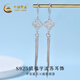 中國黃金;CHINA GOLDS925銀福字時(shí)尚流蘇耳飾中國風(fēng)銀女耳飾送女朋友生日禮物 一對(duì) 約2.5g 2.5克 無規(guī)格