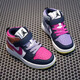 女童鞋子2025秋冬季新款兒童鴛鴦鞋皮面運動(dòng)鞋男童高幫休閑板鞋潮 彩色單里 34