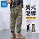 真維斯（JEANSWEST）美式工裝褲男士2025新款春秋季大碼加肥加大束腳夏季休閑男款褲子 K501軍綠 2XL