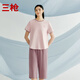 三槍【冰泉棉】涼感3A抗菌防螨撞色中褲女運(yùn)動(dòng)休閑外穿家居服禮盒裝