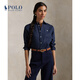 Polo Ralph Lauren 拉夫勞倫 女裝 經(jīng)典款經(jīng)典版型亞麻襯衫RL26530 410-深藍(lán)色 S