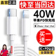 馳界蘋果數(shù)據(jù)線PD快充適用iPhone16/15/14/13/12/11/X/8promax手機(jī)type-c充電線器套裝ipad平板 【蘋果PD40W快充線】-1米