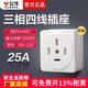 公牛工業(yè)插頭三相四線16A25A32A大功率380V電源插頭三項插座三相插頭四孔插座三相電開關(guān)插座 25A明裝插座