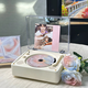HKMW索SONY尼適用cd機復古專輯光碟播放器藍牙音箱光盤碟片黑膠唱片機禮物3d立體音效黑膠唱片機 【奶油白皮革】錄音棚音質質感升級無損讀碟H