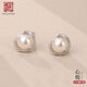 老銀匠s925銀耳釘氣質(zhì)森系淡水珍珠耳飾送女友送老婆小眾設計情人節禮物 淡水珍珠 一對裝 含證書(shū)