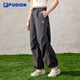 FILA FUSION斐樂潮牌梭織長褲女2025夏季新款時尚休閑寬松運動褲 墨翀灰-GY M 165/66A/M