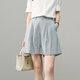 婭麗達天絲亞麻短褲女夏季休閑褲垂感褲子2025新款五分西裝直筒褲 古水藍(B1) 26