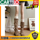 卡帝樂鱷魚（CARTELO）新品版2025西部靴女春秋季長靴顯瘦堆堆長筒騎士靴粗跟高筒靴 卡其色【升級版】 38