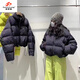 范哲狼輕薄短款羽絨服女小個(gè)子冬季新款2025年流行洋氣高級感面包服外套 達標白鴨絨黑色 S