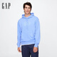 GAP男女裝春款logo抽繩連帽口袋衛衣寬松上衣美版708409 藍色 S 美碼 M亞洲碼175/92A