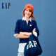 GAP女裝2025春季新款愛心貼布繡logo亨利領(lǐng)修身長袖T恤上衣729420 海軍藍(lán) L (170/88A)亞洲尺碼