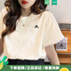 阿迪達(dá)斯 （adidas）官網(wǎng)官方短袖女 2025夏季新款透氣純色運(yùn)動半袖女士體恤上衣棉T恤 IT4332/米白色/親膚全棉 S