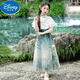 迪士尼女童套裝新中式夏季中國風(fēng)2025新款兒童古風(fēng)漢服小女孩唐裝馬面裙 水墨藍(lán)套裝 T8-13 140