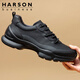 哈森頭層牛皮男鞋秋冬季真皮男商務(wù)休閑皮鞋高端軟底真皮運動(dòng)跑步鞋 黑色 42 (260mm)