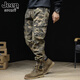 JEEP SPIRIT吉普高端迷彩工裝休閑褲男2026春夏季新款美式寬松束腳大碼哈倫褲 卡其色 34 適合155-170斤