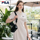 FILA 斐樂女士連衣裙2025年夏季美式復(fù)古純色經(jīng)典顯瘦POLO領(lǐng)裙子 云白-WT L 170/88A/L