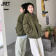 Jret春秋新款潮牌美式高級質(zhì)感飛行服外套女春秋季寬松中性設計棒球服 軍綠色[雙層有里布] M