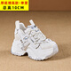 凡疆老爹鞋女鞋子2025春季新款網(wǎng)面輕便厚底松糕運動(dòng)鞋10cm內增高女鞋 白色 35